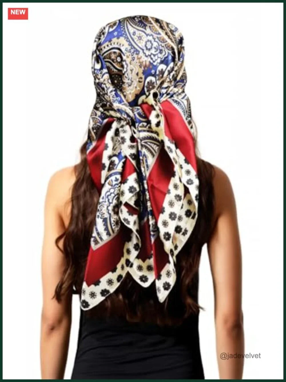 Satin Head Scarf for Women, Silk-Like 35x35 Square Hair Wrap